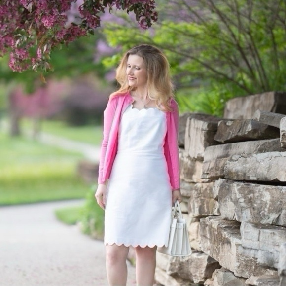 J.Crew Factory White Scallop Dress Sleeveless - Picture 9 of 11